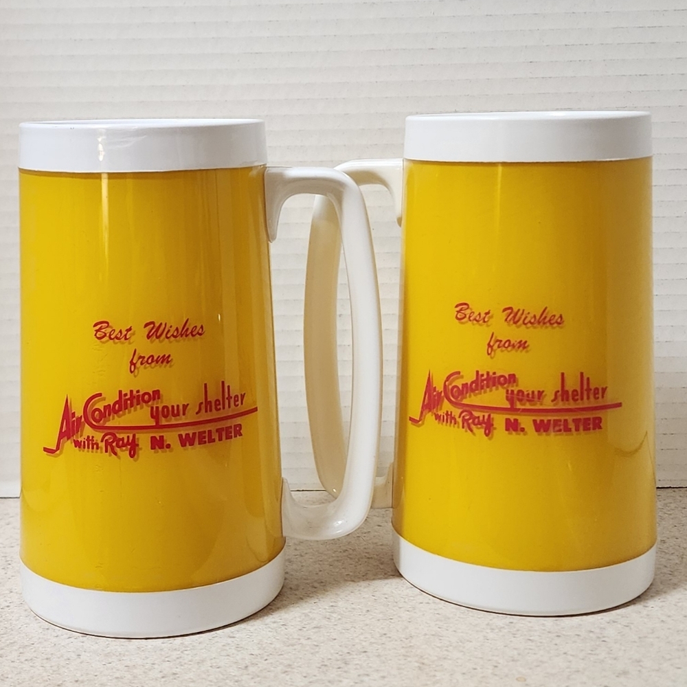 2 VTG Thermo Serv Advertising Mugs * Ray N. Welter * Minneapolis / Twin Cities